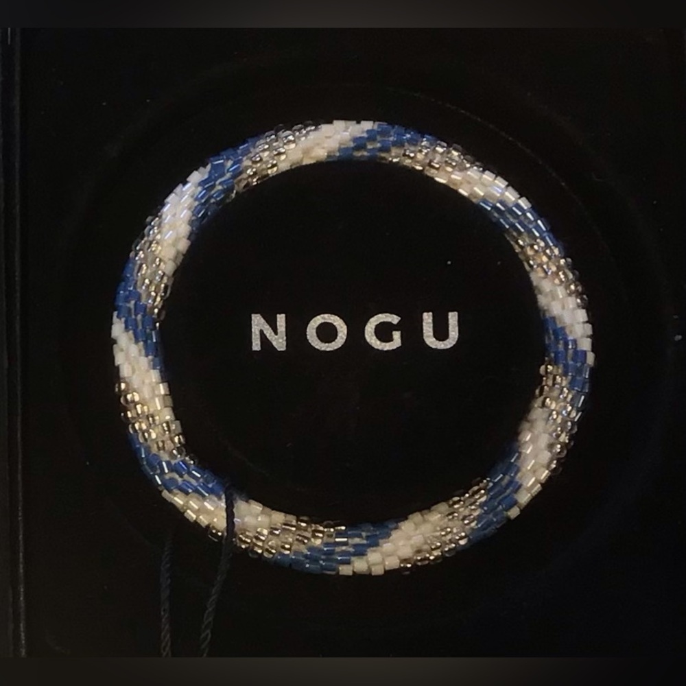 💙🩶🤍 NOGU Himalayan Blue, Silver, White Bracelet 🤍🩶💙